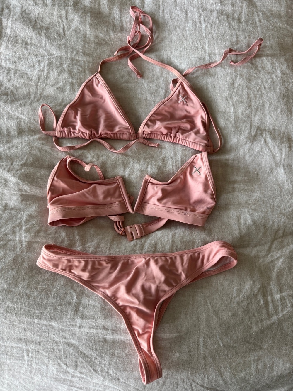 Boutine LA Pink Triangle & V-Wire Bikini Set